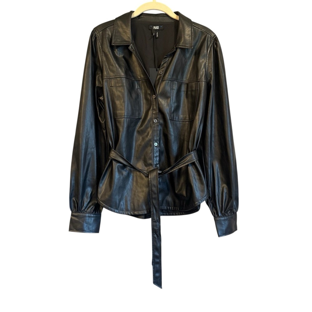 NEW‎ Revolve Paige Belize Vegan Black Shacket Medium